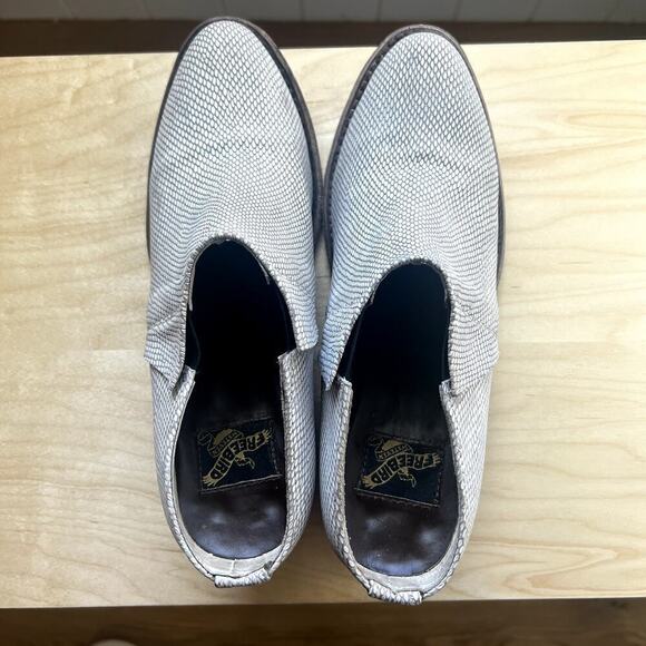 Freebird by Steven Shae Cream Lizard Leather Mule Booties SZ 7 - Picture 4 of 8